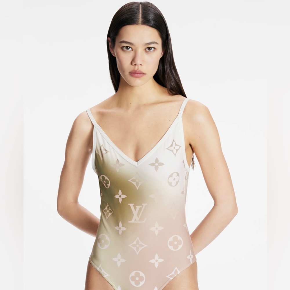 LV Monogram Gradient Cut-Out One-Piece Swimsuit